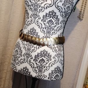 Vintage Brass Medallion Stretchy Belt 25"-35"